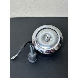 Vintage‎ Chrome Motorcycle Horn Assembly with Wiring and Bracket Pancake 3"